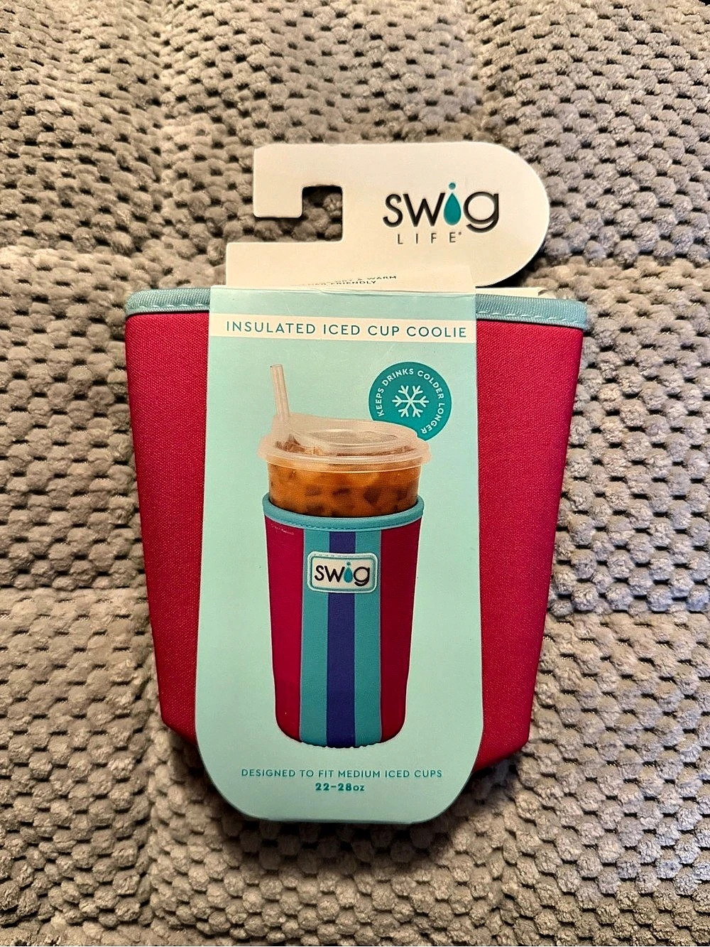 Swig Life Pink Colorblock Iced Cup Coolie (22-28oz) NWT